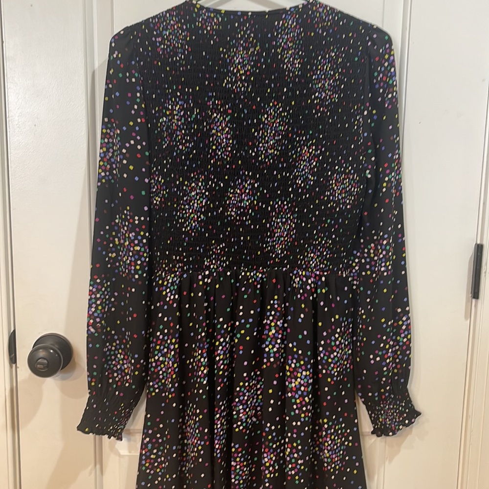 KATE SPADE CONFETTI PRINT SMOCKED SHIRT DRESS - Picture 16 of 16